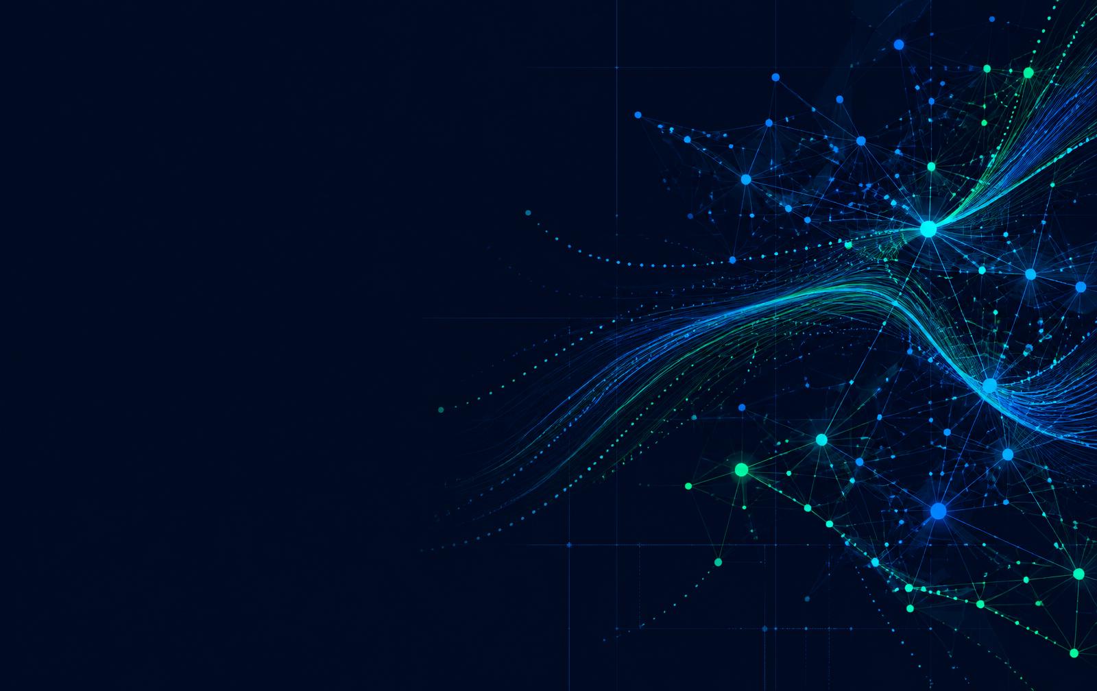 Abstract network of connected data points